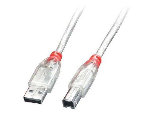 [LINCAB41755] C ble USB 2.0 de type A vers B, transparent, 5m