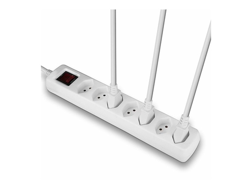 [LINACC73168] Multiprise 7 prises Suisse avec interrupteur, blanc