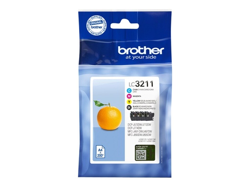 [BROLC3211VAL] Pack de 4 cartouches d'encre LC3211BK/C/Y/M