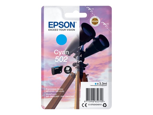 [2984085] EPSON 1LB Singlepack Cyan 502 Ink