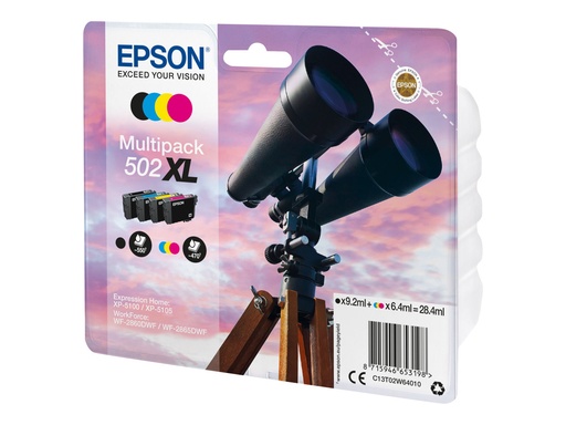 [EPST02W640] EPSON Multipack Jumelle 502XL Encre N,C,M,J 1x9,2ml+3x6,4ml