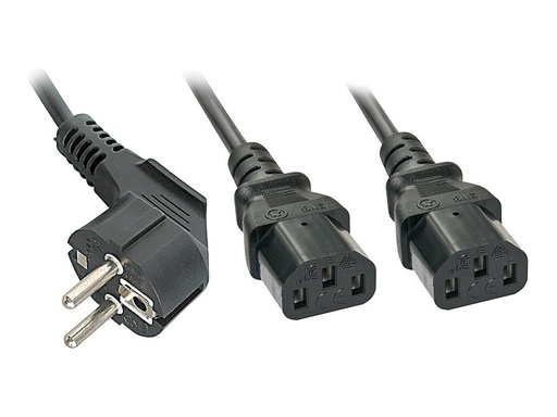 [LINCAB30048] C ble SECTEU en Y, Schuko vers 2 x IEC C13, 2m