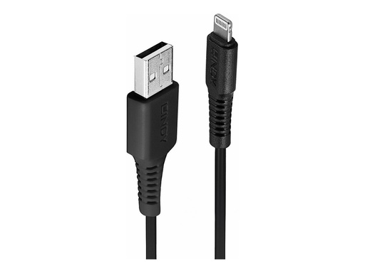 [3018310] LINDY 0.5m USB to Lightning Cable black