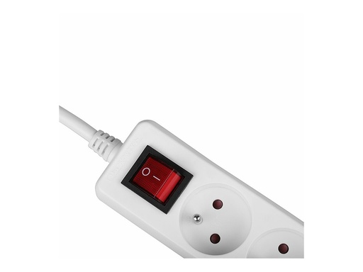 [LINACC73126] Multiprise 6 prises FR avec interrupteur, blanc 1.4m