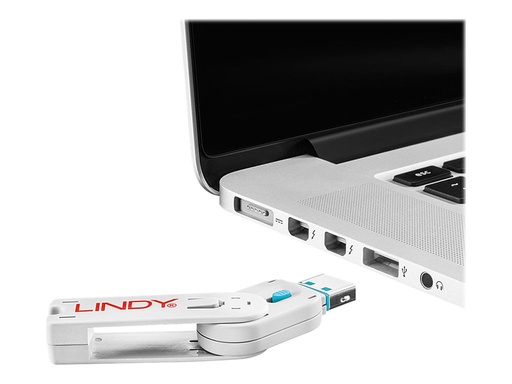 [LINACC40452] Clé USB et 4 bloqueurs de ports USB, Bleu