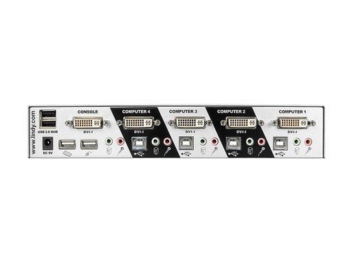 [LINAVI39337] Switch KVM DVI-I Single Link, USB 2.0 & audio, 4 ports