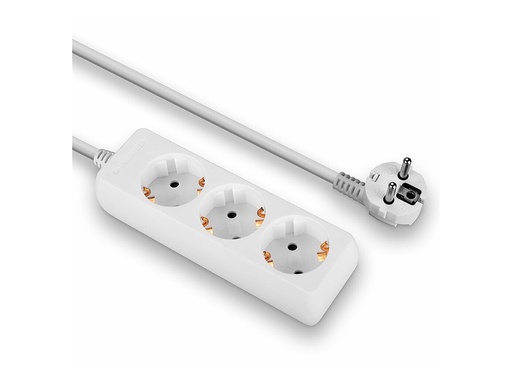 [LINACC73100] Multiprise 3 prises Schuko, blanc