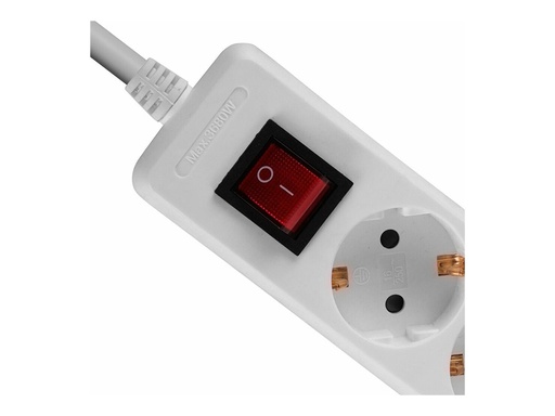 [LINACC73101] Multiprise 3 prises Schuko avec interrupteur, blanc