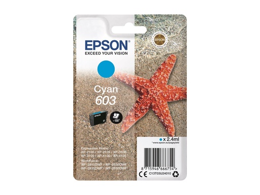 [EPST03U240] EPSON Cartouche Etoile de Mer 603 Cyan 2,4ml