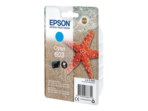 [EPSC13T03U24020] EPSON Cartouche Etoile de Mer 603 Cyan 2,4ml Alarme