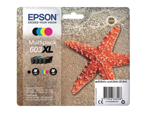 [EPST03A640] EPSON Multipack Etoile de Mer 603XL N,C,M,Y 20,9ml