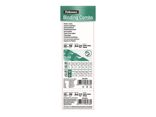 [3643654] FELLOWES 5347803 Binding comb 22mm white