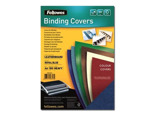 [FELLACC5371305] Fellowes A4 LEATHERBOARD COVERS ROYAL BLUE 100PK (FSC) 5371305