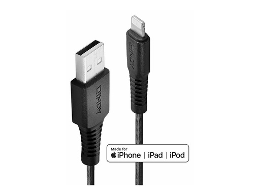 [3679921] LINDY 1m Reinf. USB Type A to Lightning