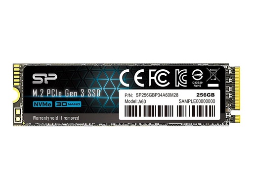 [SSDSPM2A60256] SSD interne SILICON POWER M.2 2280. 256G NVMe PCIe Gen3x4 Vitesse max 1,200 Mo/s
