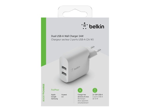 [3820841] BELKIN Charge Secteur USB-A. 2 ports