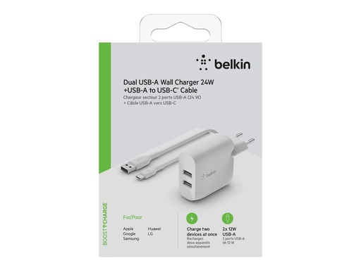 [3820848] BELKIN Chargeur secteur 2 x USB-A 12w