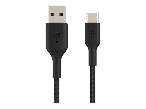 [3820857] BELKIN Câble tressé USBA USBC 0.15m noir