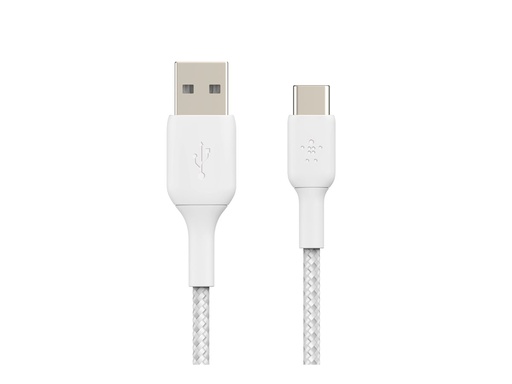 [3820870] BELKIN Câble tressé USB-A USB-C 2m blanc