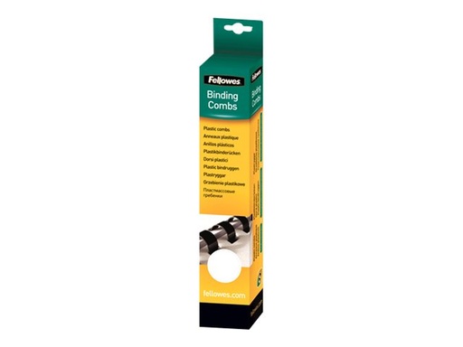 [FELLACC5331203] Fellowes PLASTIC COMB 12MM WHITE A4 RTL 25PK 5331203