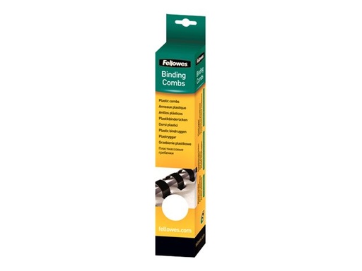 [FELLACC5331603] Fellowes PLASTIC COMB 14MM WHITE A4 RETAIL 25PK 5331603