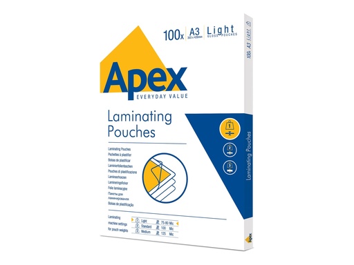 [FELLACC6001901] Fellowes APEX pochette de plastification A3 LIGHT DUTY - 100PK 6001901