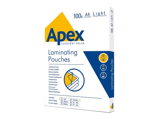 [FELLACC6003201] Fellowes APEX pochette de plastification A4 LIGHT DUTY - 100PK 6003201