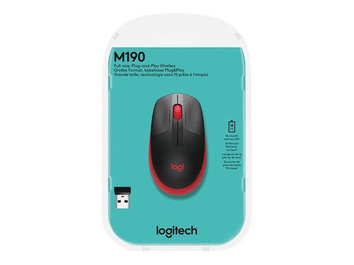 [3910731] LOGI M190 Full-size wireless mouse Red