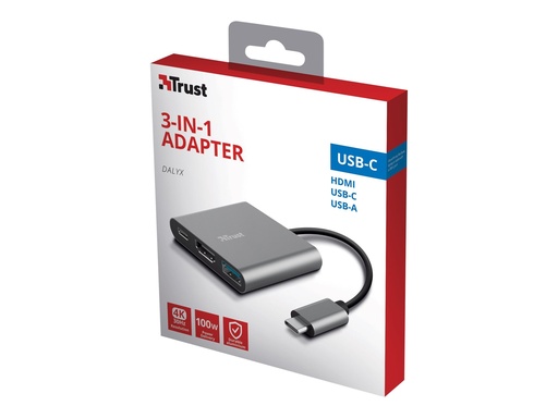 [3912346] TRUST Adaptateur DALYX USB-C 3 en 1 HDMI