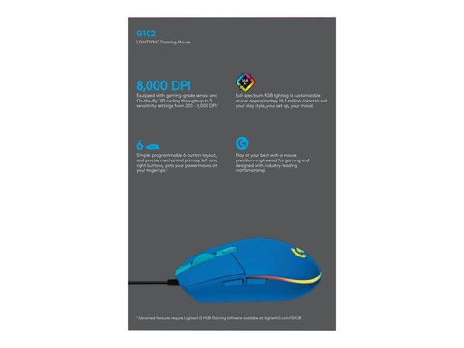 [3930835] LOGI G102 Lightsync Blue EER