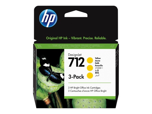 [3934564] HP 712 3-Pack 29-ml Yellow DesignJet Ink