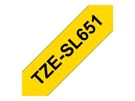 [4044983] Ruban TZe-SL651 24mm Noir /  Jaune Auto-Laminé