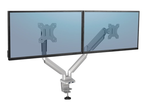 [FELLACC8056501] FELLOWES BRAS PORTE-ECRANS DOUBLE GRIS PLATINUM SERIES