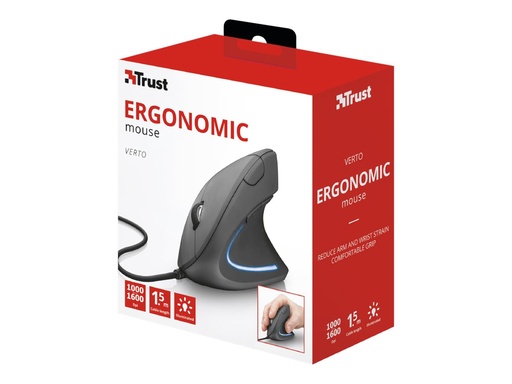[4072722] TRUST Souris filaire ergonomique VERTO