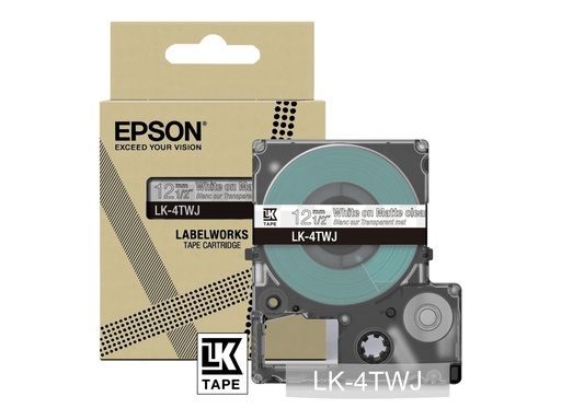 [46336679] EPSON Matte Tape Clear/White 12mm 8m