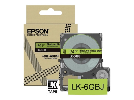 [46336706] EPSON Matte Tape Green/Black 18mm 8m