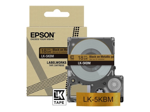 [46336714] EPSON Metallic Tape Gold/Black 18mm 9m