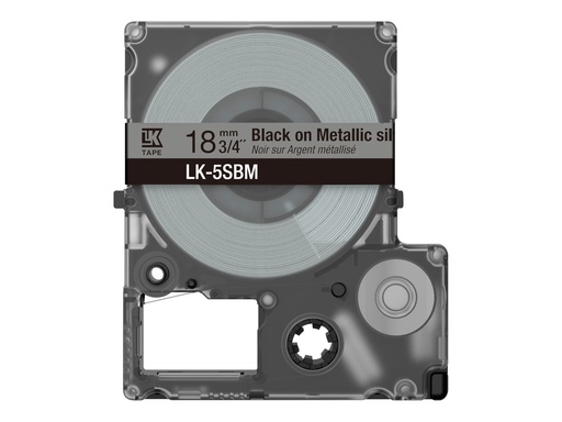 [46336715] EPSON Metallic Tape Silver/Black 18mm 9m