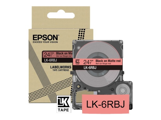 [46371893] EPSON Matte Tape Red/Black 24mm 8m