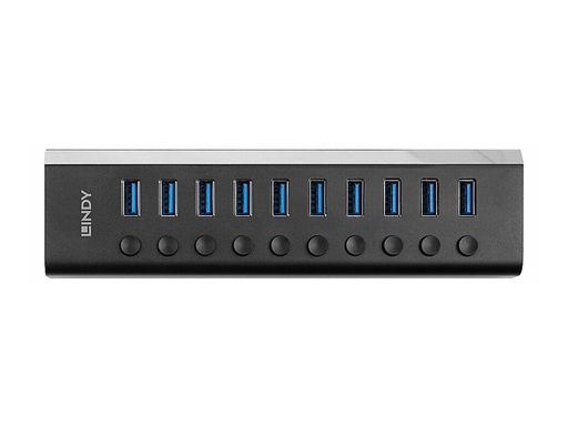 [46420111] LINDY 10 Port USB 3.0 Hub with On/Off Sw