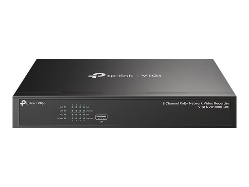 [46479450] NVR 8 canaux 8 RJ45 PoE+ 53W HDMI 4K H265 1 HDD AI