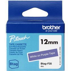 [10521438] BROTHER 12MM White on Purple BTAGF35