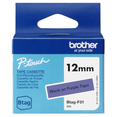 [47342104] Ruban Btag non-laminé 12mm Noir/Violet