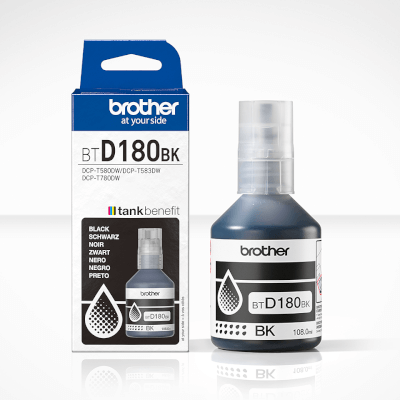 [BROBTD180BK] BROTHER Bouteille d'encre Noire pour DCP-T580DW, DCP-T583DW, DCP-T780DW, 7500p