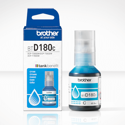 [BROBTD180C] BROTHER Bouteille d'encre Cyan pour DCP-T580DW, DCP-T583DW, DCP-T780DW, 5000p