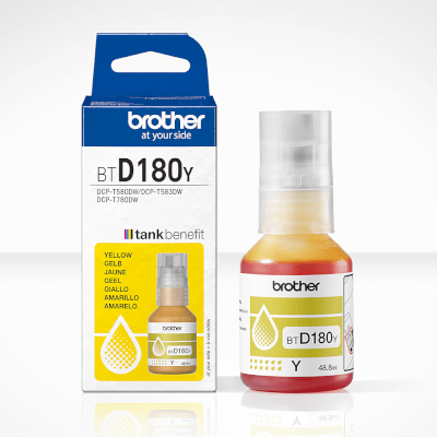 [BROBTD180Y] BROTHER Bouteille d'encre Jaune pour DCP-T580DW, DCP-T583DW, DCP-T780DW, 5000p