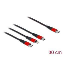[201316] Câble charge USB C Lightning/Micro USB /USB C 30cm