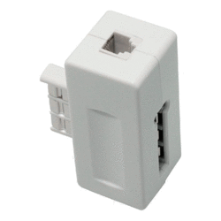 [6566-21W] Prise Gigogne filtre ADSL 2/2+ blanche