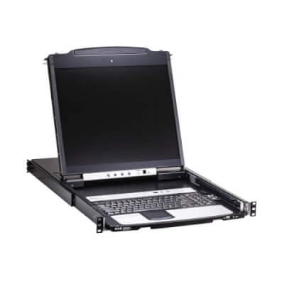 [B064C-16-1-IP] Console KVM rackable 1U sur IP Cat 5e + écran 19''