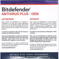 [BD-AVOEM] Bitdefender Antivirus Plus OEM 1 an 1 PC